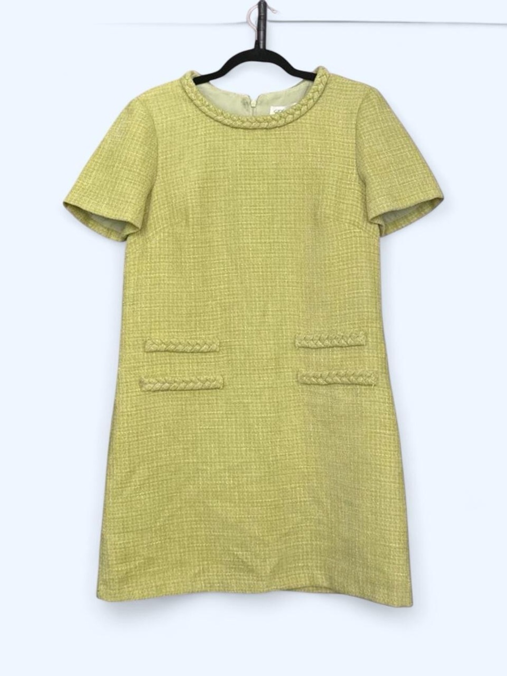 Eliza J Short Sleeve Shift Dress in Chartreuse